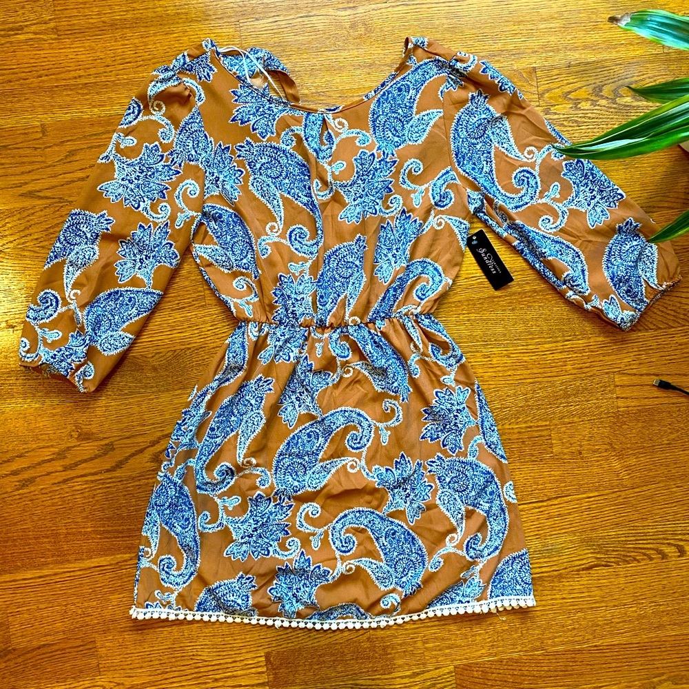 Sage Bohemian Paisley Dress - Size Medium